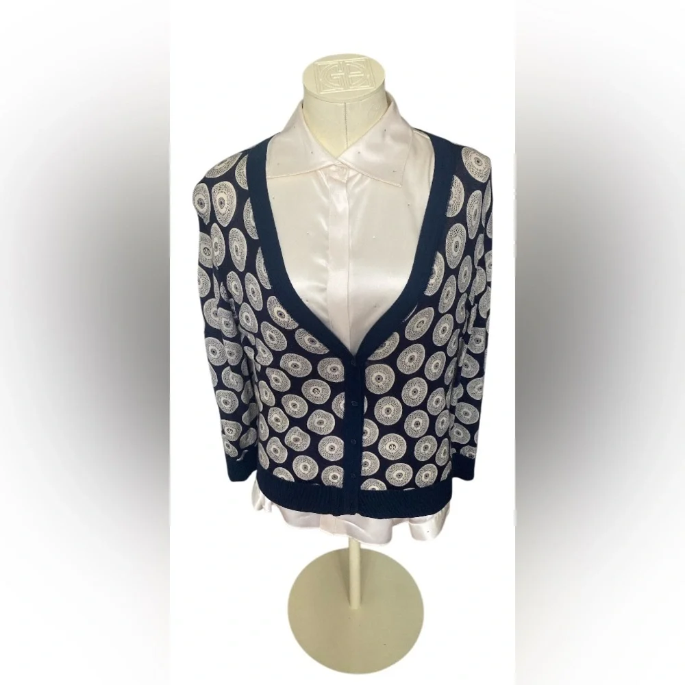 Tory Burch 100% Wool/Laine Lightweight Cardigan size XL in pristine condition